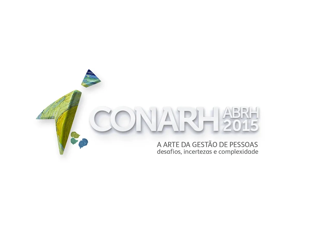 Marca do CONARH 2015 com origami e aquarela e o tema A arte da gestão de pessoas